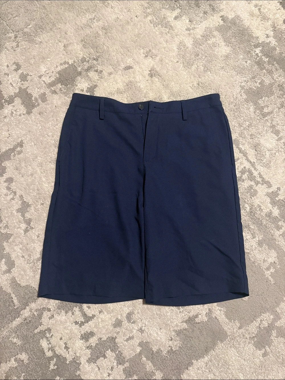 adidas Men's Navy Flat Front Golf Shorts